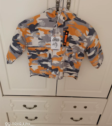 薄棉外套,迷彩服面料,内里加薄绒,工装风,...