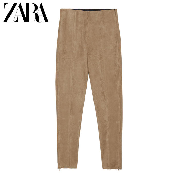ZARA 新款 女装 绒面质感效果打底裤 ...