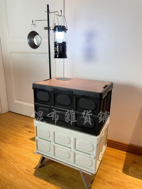 camping露营户外带木板台面收纳箱车载...