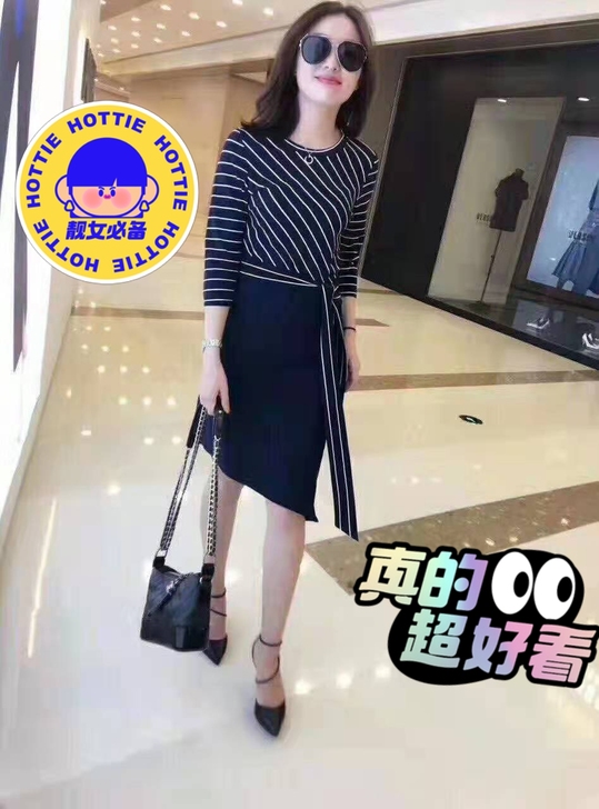 秋季小黑裙小心机设计感小众过膝长裙法式复古...