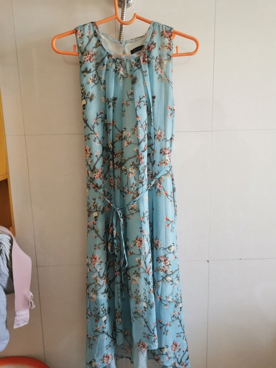 拉夏贝尔夏季雪纺长裙，商场入