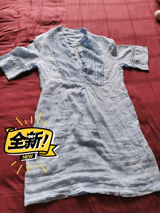 外贸店入的蕾丝亚麻连衣裙！自己长胖，穿不了...