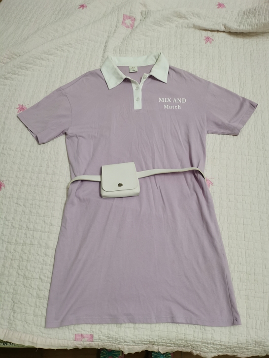 以纯Yishion夏新款连衣裙女POLO小...