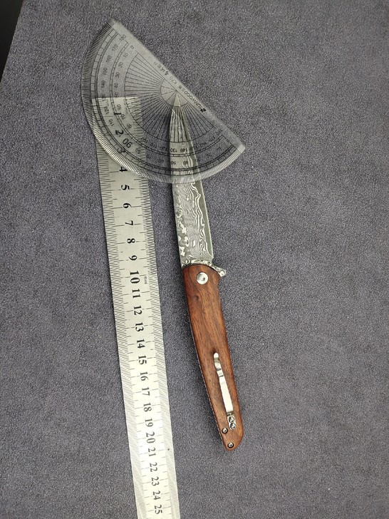 大马士革钢刀折叠刀高硬度锋利迷你防身小刀具...