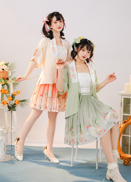 玉术玉术原创汉服女花狐改良汉元素短裙宋制褙...