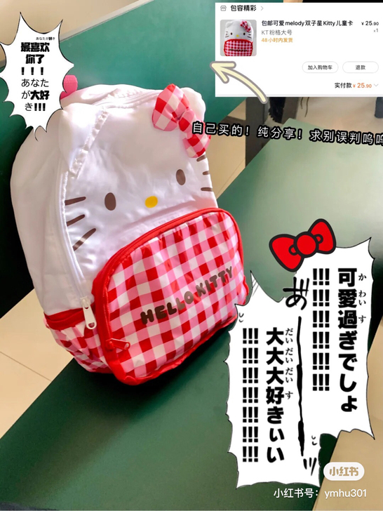 绝版kitty双肩包全新