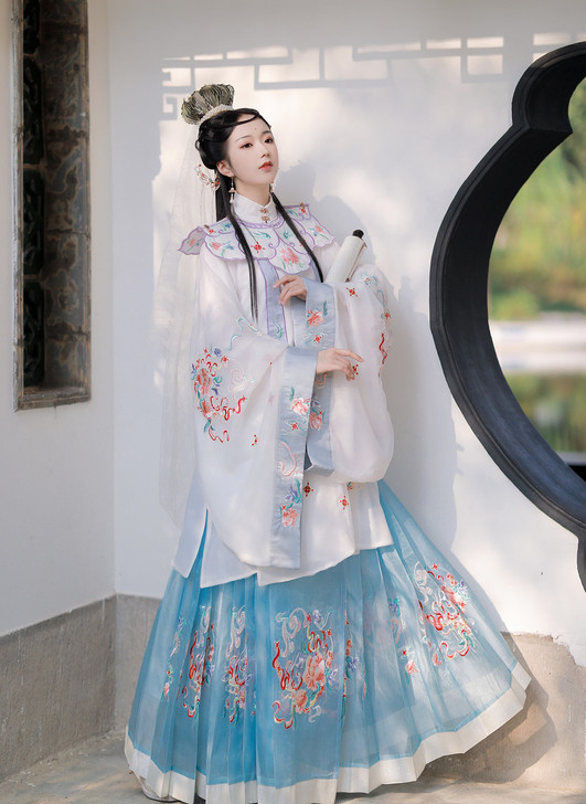 玉术玉术汉服女原创金陵明制立领斜襟长衫褶裙...