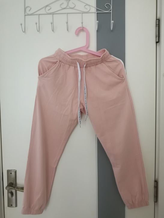 俏樱花双杠运动裤女夏季薄款韩版宽松收口灯笼...