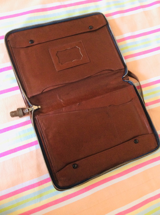 老物件 老真皮公文包一个