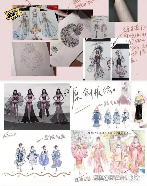 画服装效果图，款式图，白菜价钱可手绘可板绘