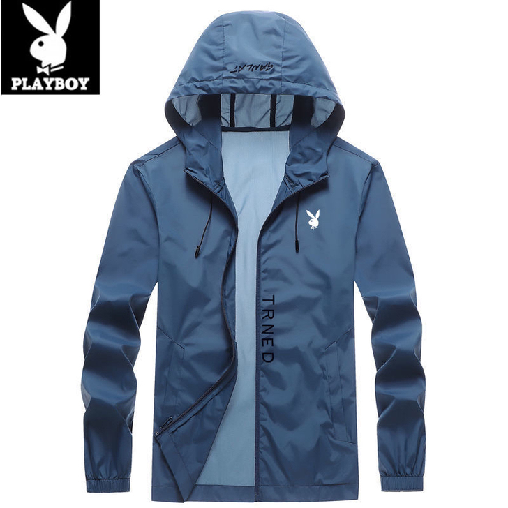 花花公子夏季冰丝防晒衣男士超薄防晒风衣宽松...