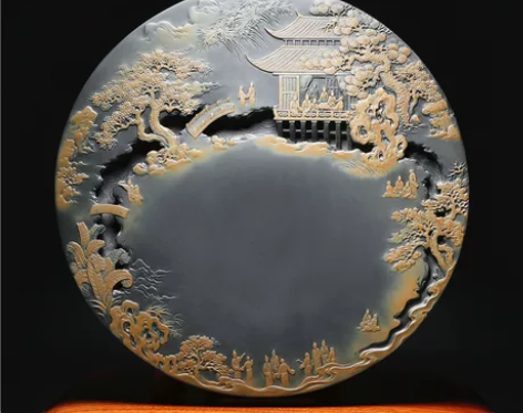 文房重器 孤品 匠心非遗省级名师老坑砚台 ...