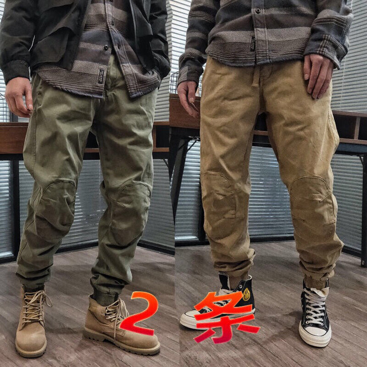 裤子男宽松休闲裤工装裤小脚长裤哈伦男装束脚...