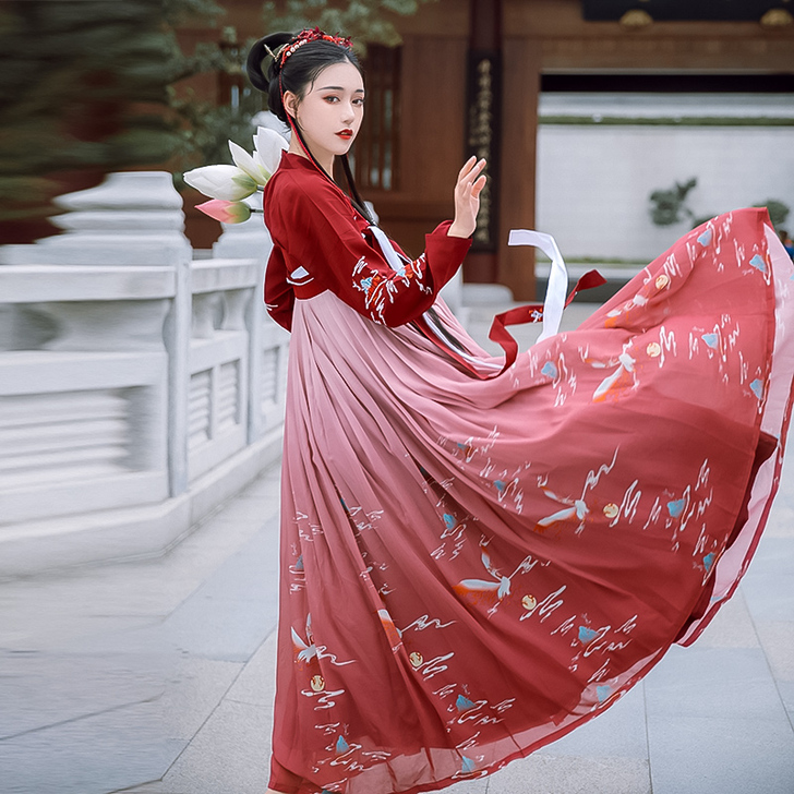 艺缕赤鸢传统汉服齐胸襦裙日常清新6米大摆正...