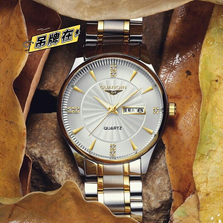 亏本处理＃冠琴正品手表男防水夜光商务男士手...