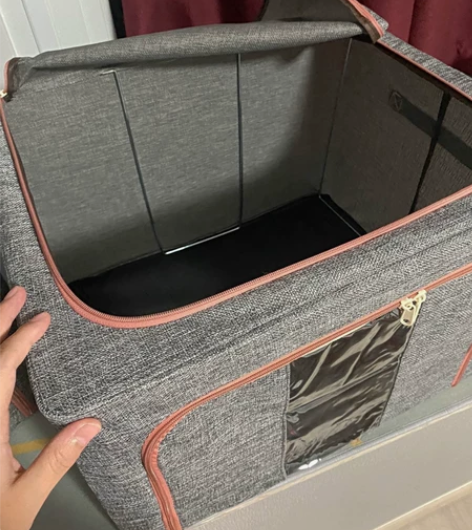 特大号牛津布棉麻衣服收纳箱布艺防水可折叠钢...