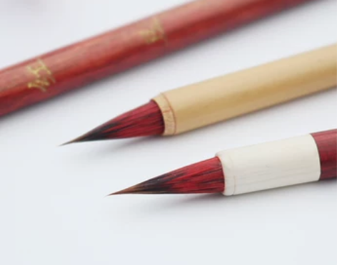 寸心斋水彩染色小红毛毛笔渲染红豆