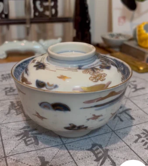 日本回流 明治时期老肥前 金蘭手青花染付 ...