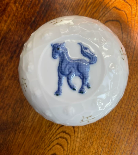 日本回流全新手绘浮雕属相马香盒！印泥盒！收...