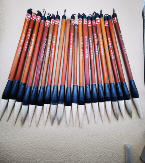 20支纯羊毫斗笔低价处理,80年代老毛笔,...