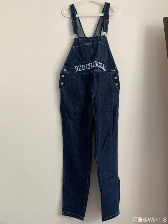 REDCHARCOAL男背带牛仔裤，L码（...