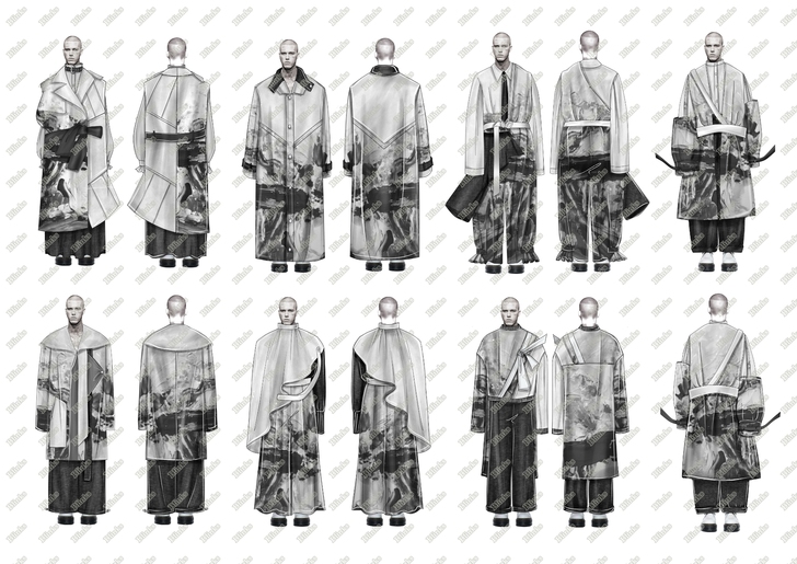 服装系列效果图、款式图代画