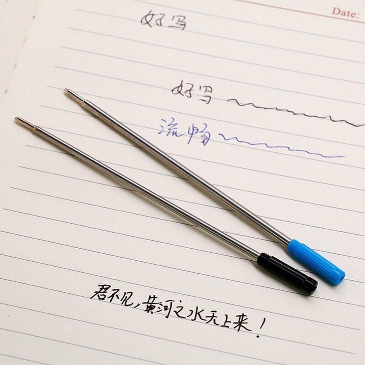 高仕圆珠笔金属笔芯螺纹11.6黑色蓝色0.7