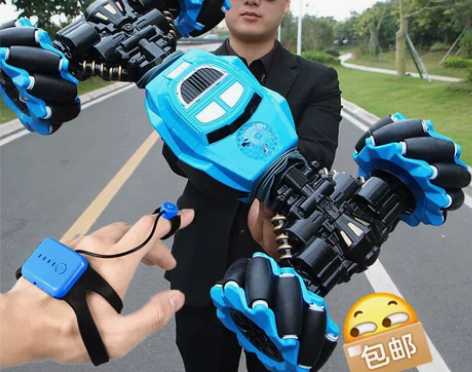 网红手势感应扭变车男孩特技攀爬遥控汽车充电...