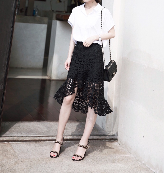 全新包邮AHUI不规则中长款半身鱼尾裙