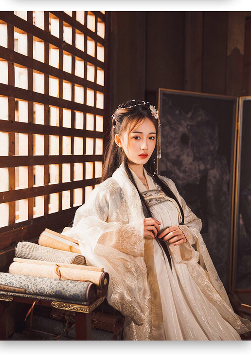 荣姬古装齐腰齐胸汉服春装女改良魏晋襦裙仙女...