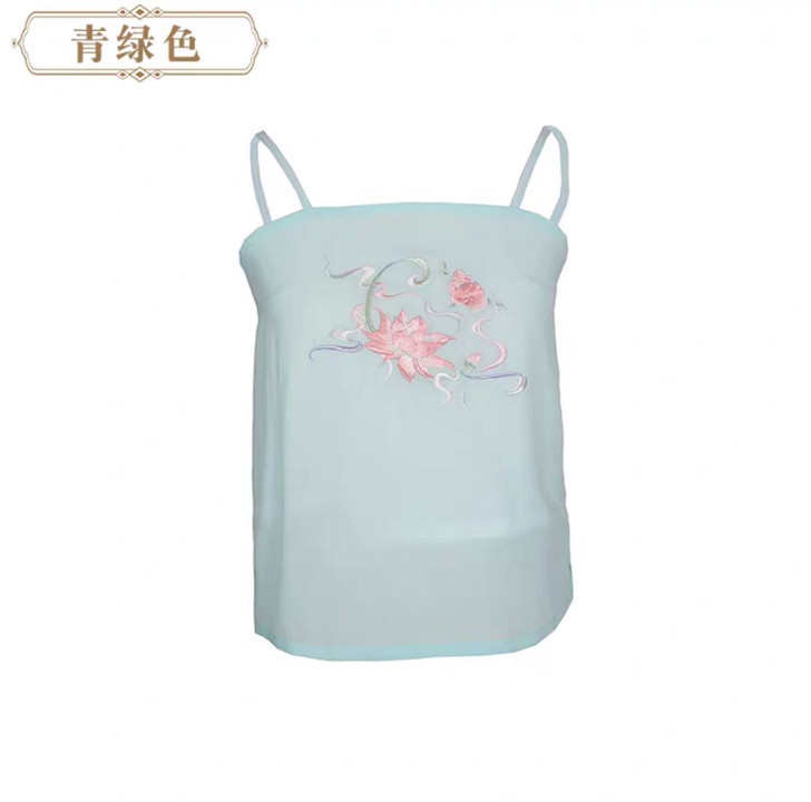 【出】墨子研汉服一鹭莲升吊带 红妆迎月吊带