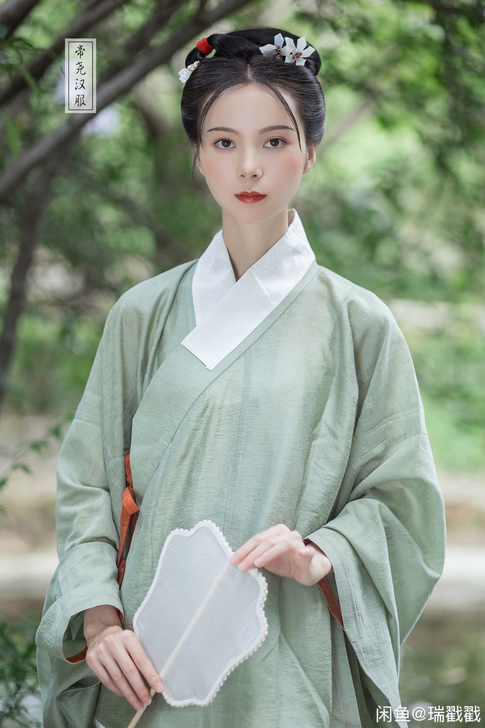 【出】帝尧汉服 豆绿 交领琵琶袖短衫