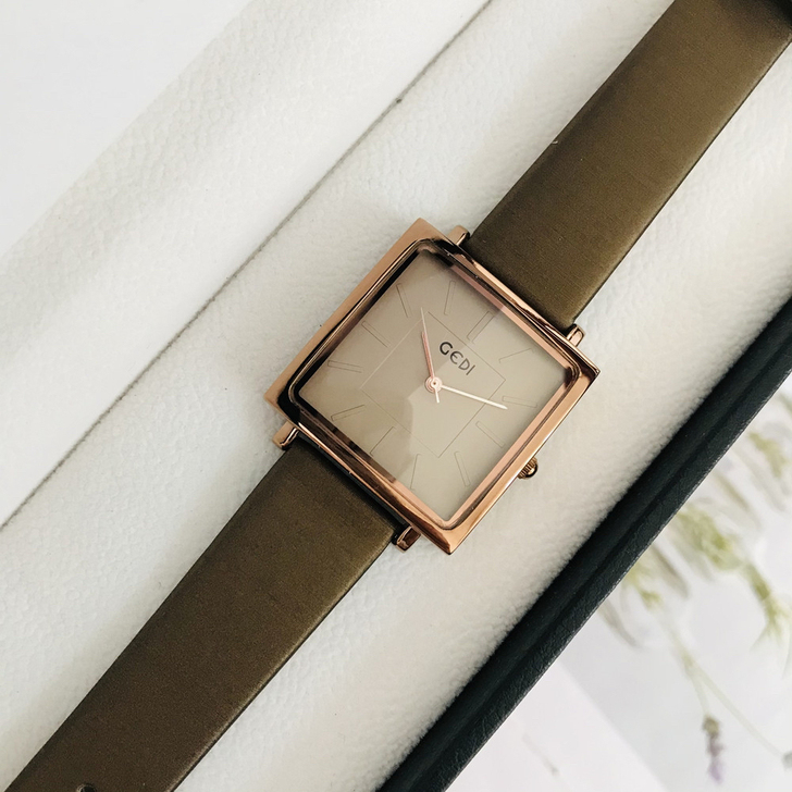 歌迪GEDI手表女方形大表盘韩版皮带抖音网...