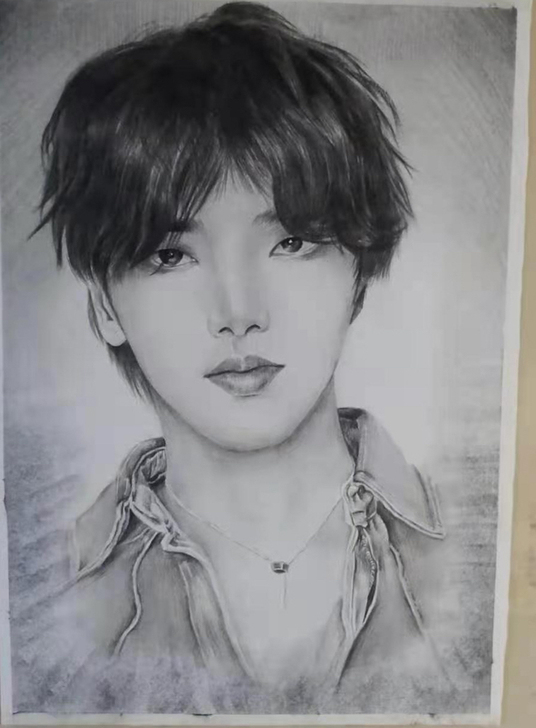 代画素描头像 头像定制 头像 彩头全身像石...