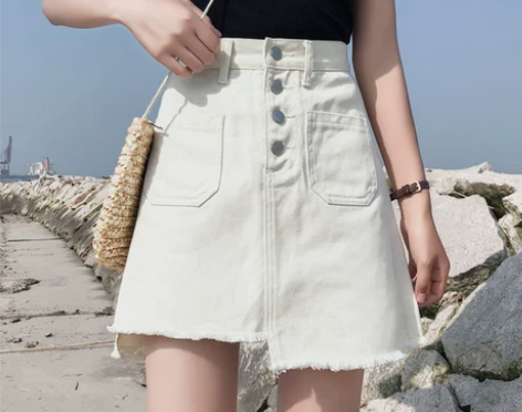 牛仔半身裙女学生2019年新款夏季女装高腰...