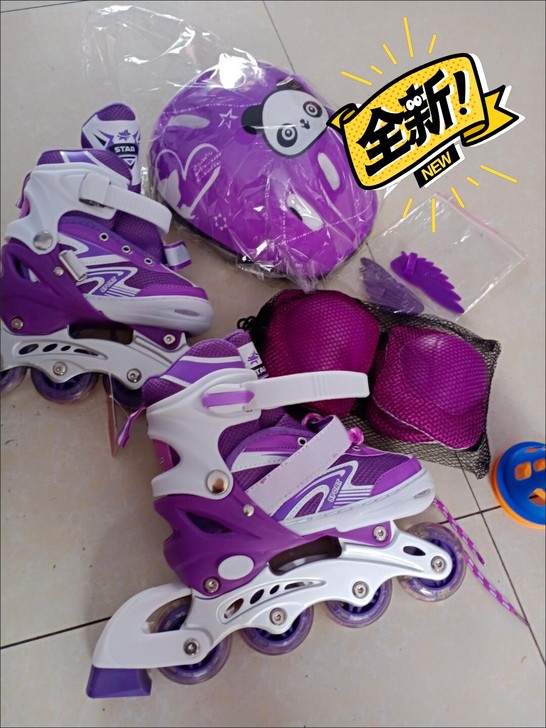 【全新特价】溜冰鞋儿童全套装直排轮滑鞋男女...