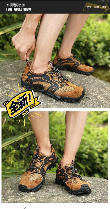 【38～48码】 真皮户外休闲鞋 男士运动...