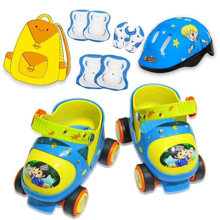 玄凌幼儿溜冰鞋儿童初学者全套装轮滑鞋男童旱...