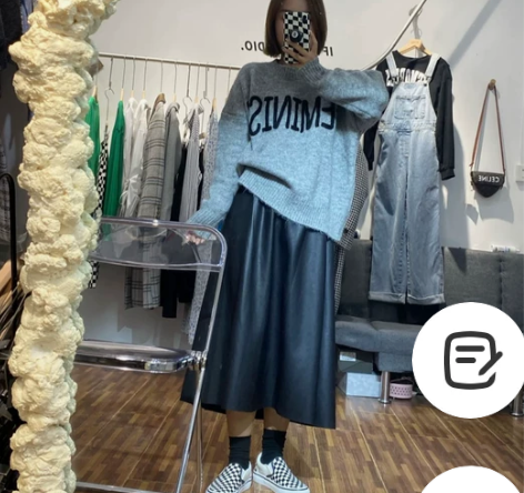 复古大摆裙PU皮裙2022新款秋冬女装OL...