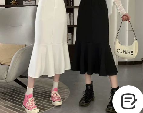 夏季2021年新款包臀鱼尾裙女显瘦裙子高腰...