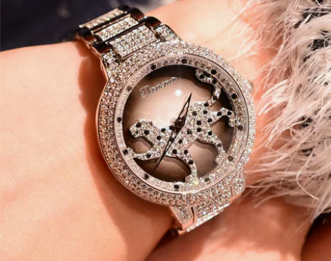 正品蒂玮娜davena帅气大表盘转运豹子高...