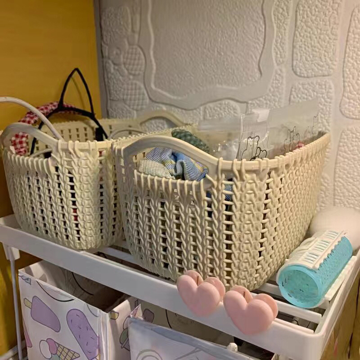 【11.9元3个包邮】仿藤编收纳篮杂物玩具...