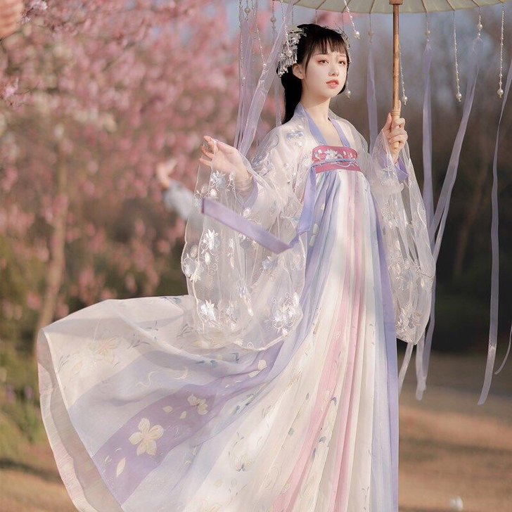 【樱洛】茗月萱齐胸襦裙套装汉服女刺绣正品春...