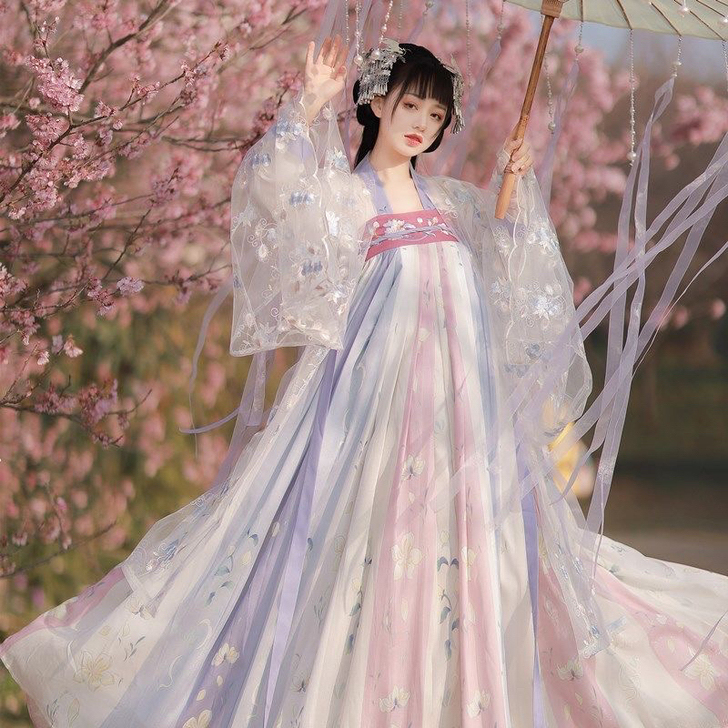 小清新汉服茗月萱齐胸襦裙套装汉服女刺绣正品...