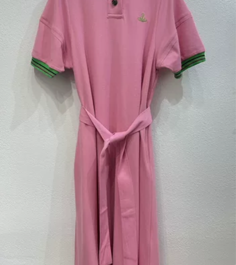 全新 粉红色 polo领针织面料连衣裙 M...