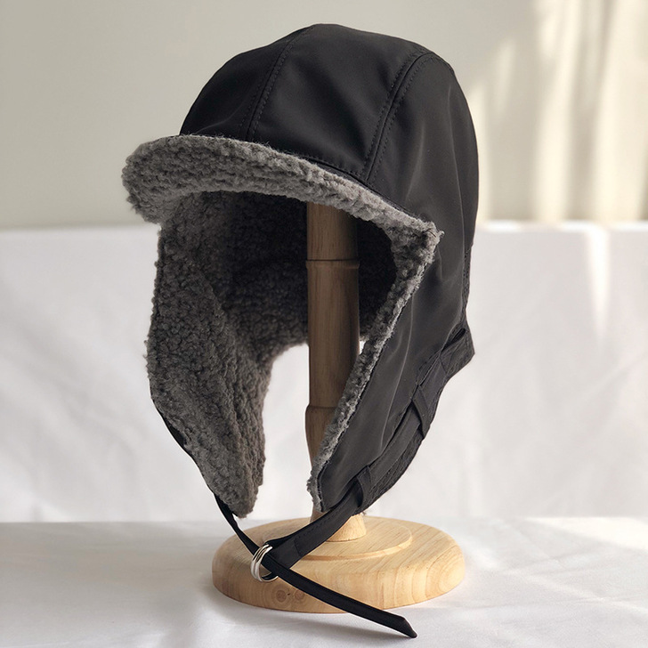 雷锋帽男士潮流冬季加绒保暖防寒电动车帽子护...
