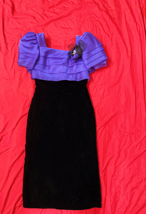 vintage丝绒连衣裙 水无花音vin...