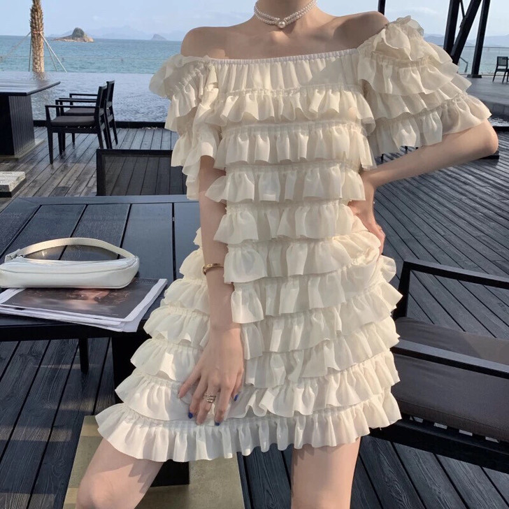 米色蛋糕裙 均码 80-120 没穿过