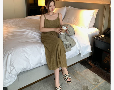 半身裙新款a字裙大码胖妹妹连衣裙秋季吊带