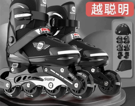 【过年不打烊】斯威轮滑鞋儿童溜冰鞋全套装旱...
